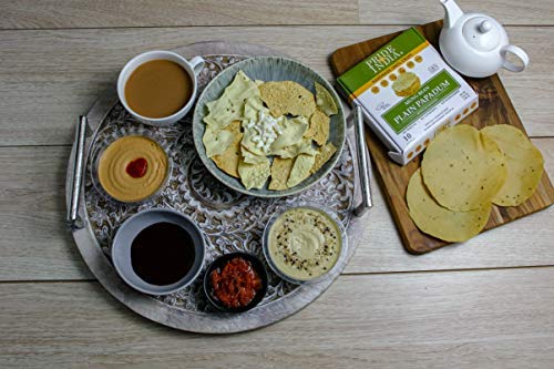 Pride Of India - Mung Bean Plain Papadum Lentil Crisp, Pack of 6-10 count (3.53oz - 100gm)