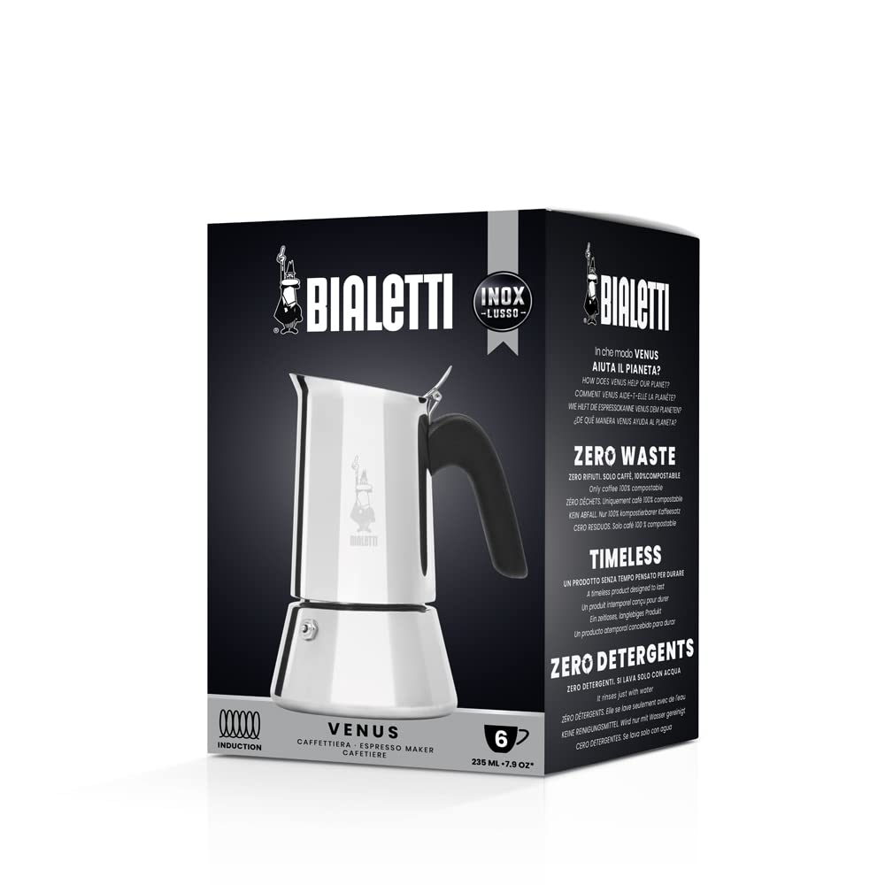 Bialetti - New Venus Induction, Stovetop Coffee Maker, Suitable for all Types of Hobs, Stainless