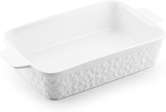 Casserole Dish for Oven, 4.2 QT Baking Dish, 9x13 Large Porcelain Baking Pan, Durable Rectangular