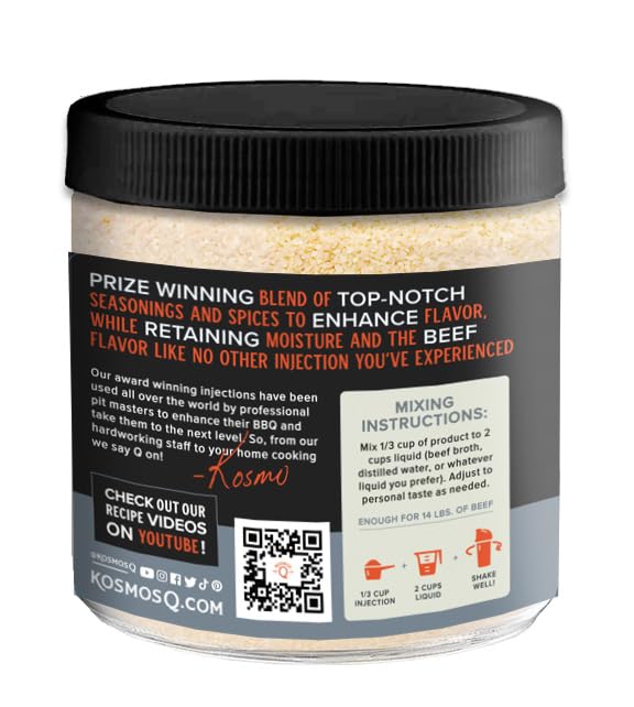 Kosmos Q Smoke House Reserve Blend Injection, BBQ Marinade for Brisket, Beef & More, Smoky Mesquite
