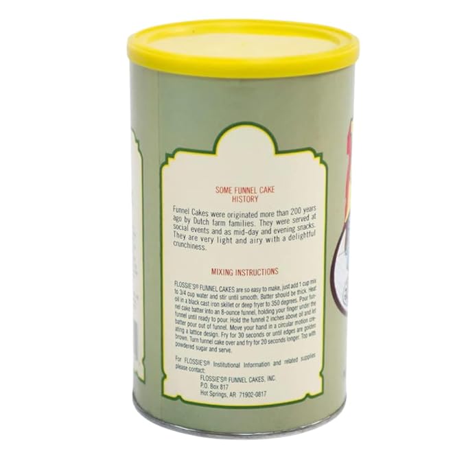 Flossie???Famous Funnel Cake Mix, 24 oz ??Resealable & Reusable Packaging, Make Authentic Carnival