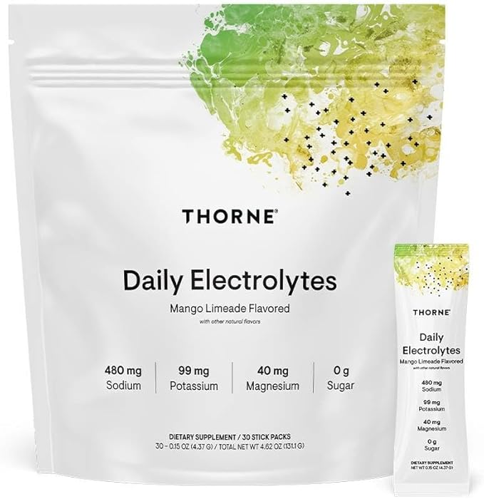 THORNE - Daily Electrolytes - Zero Sugar & Low-Calorie Electrolyte Drink Mix - Naturally Flavored &