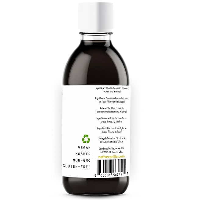 4 oz Pure Vanilla Extract - 100% Real Vanilla Extract - For Cooking, Drinks & Desserts - 100%