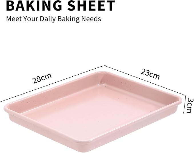 Toaster Oven Pans Set of 2, Shinsin 11-Inch Nonstick Baking Sheet Pans and Trays, 1/8 Thicker