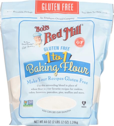 Bob's Red Mill Gluten Free 1 to 1 Baking Flour, 44oz (Pack of 1) - Non GMO, Vegan, Kosher