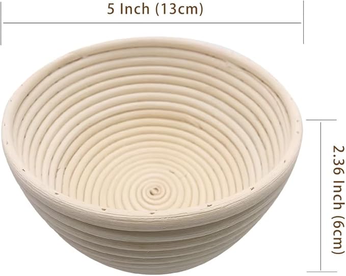 5 inches Round Banneton Basket for Bread Proofing, Dough Proofing Bowls with Removable Liner, Good