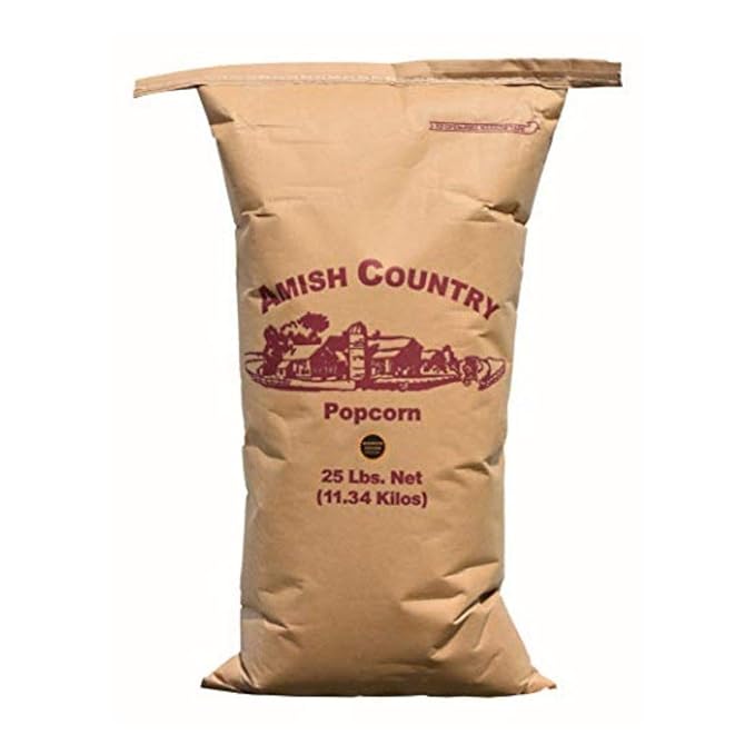 Amish Country Popcorn | 25 lb Bag | Medium Yellow Popcorn Kernels | Old Fashioned, Non-GMO and