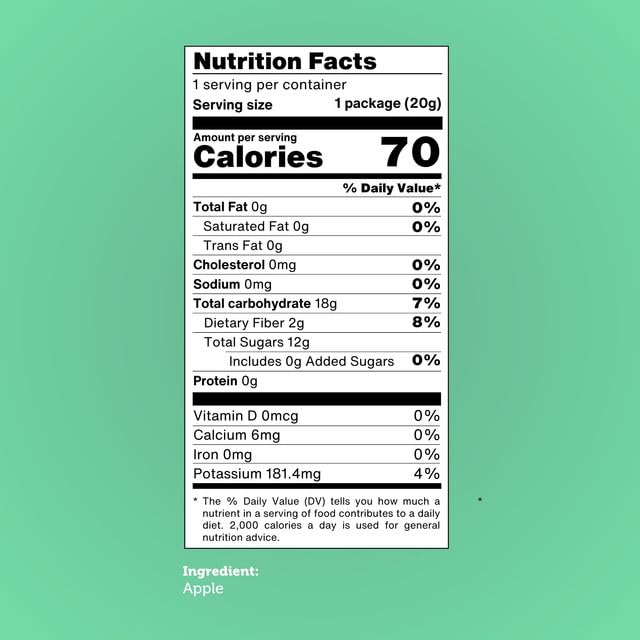 Good Chips Baked Crunchy Apple - Crispy, Oil Free, Healthy, Naturally Sweet Dried Fruit Snacks