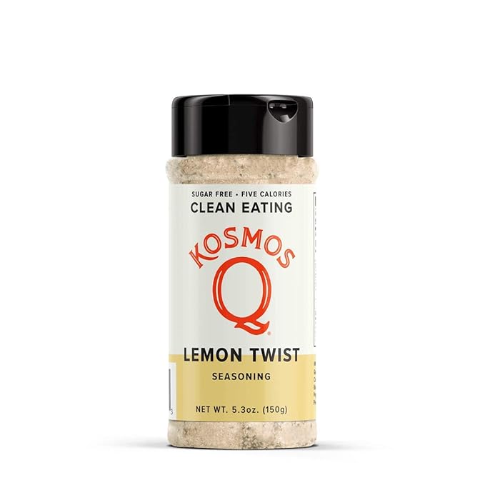 Kosmos Q Lemon Twist Seasoning, Zesty Lemon Pepper Spice Mix for Chicken, Fish, Veggies & More