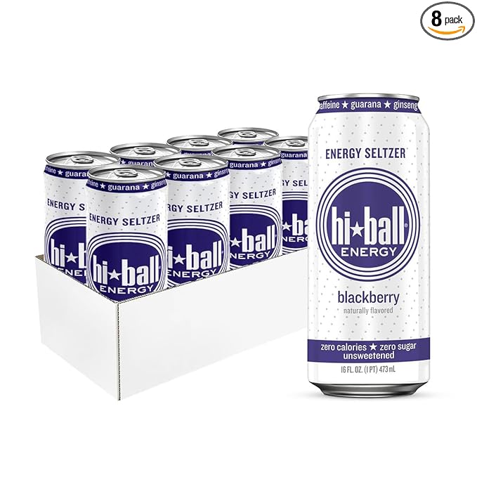 Hiball Clean Energy Seltzer Water, Caffeinated Sparkling Water Made with Vitamin B12 and Vitamin