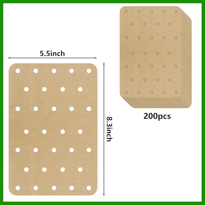 200 Sheets Air Fryer Disposable Paper Liner Compatible with Ninja DZ201/DZ401 Dual Airfryer