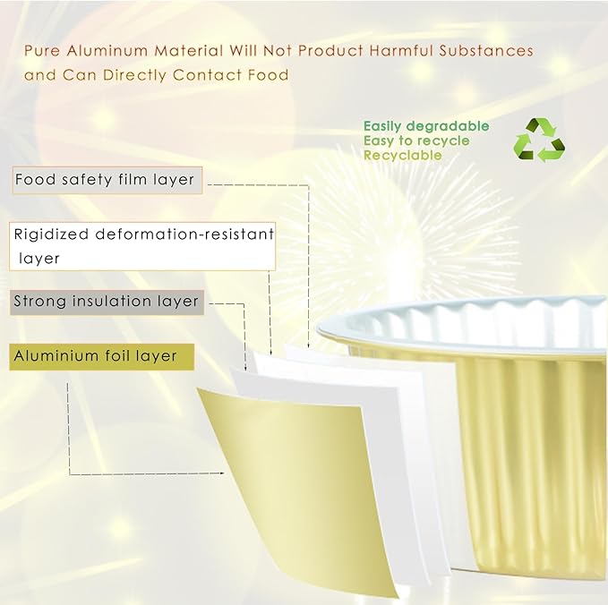 60 Pcs Mini Cake Pans with Lids,5oz Aluminum Foil Baking Cups Round Mini Disposable Ramekins 125ml