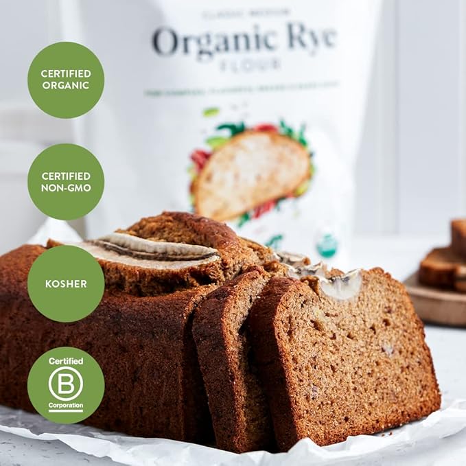 King Arthur Baking Organic Medium Rye Flour - 3 lbs for Complex Flavorful Breads & Baked Goods