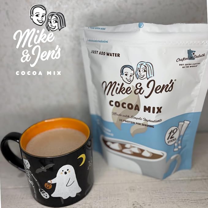 Mike & Jen's Hot Cocoa Mix Single Serve Sticks. 5 Simple Ingredients. 12 Servings