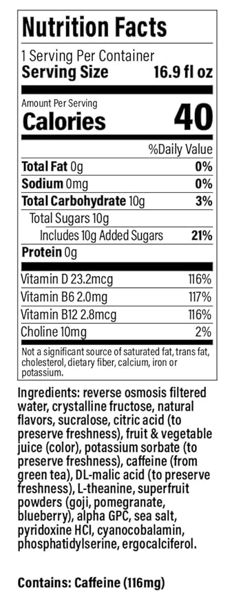 neuroSONIC | Superfruit Infusion | Functional Beverage for Focused Energy, Lightly Carbonated