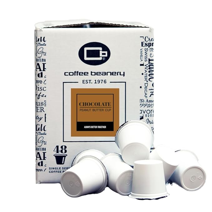 Chocolate Peanut Butter Cup Coffee Pods by Coffee Beanery | 192ct Bulk Flavored Coffee Pods Medium