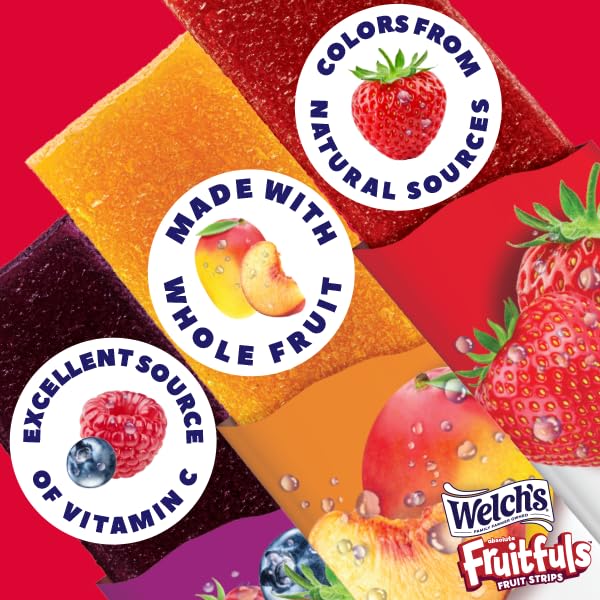Welch's Absolute Fruitfuls Fruit Strips, Tasty Dried Fruit Snacks for School Lunches, Berry