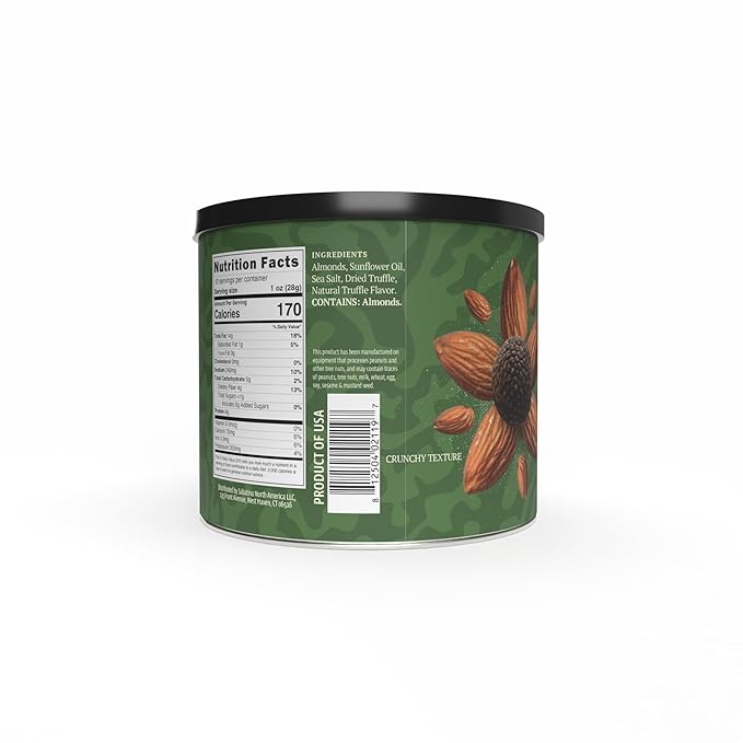 Sabatino Black Truffle Sea Salt Almonds ??Gourmet Roasted Almonds with Black Truffle & Sea Salt