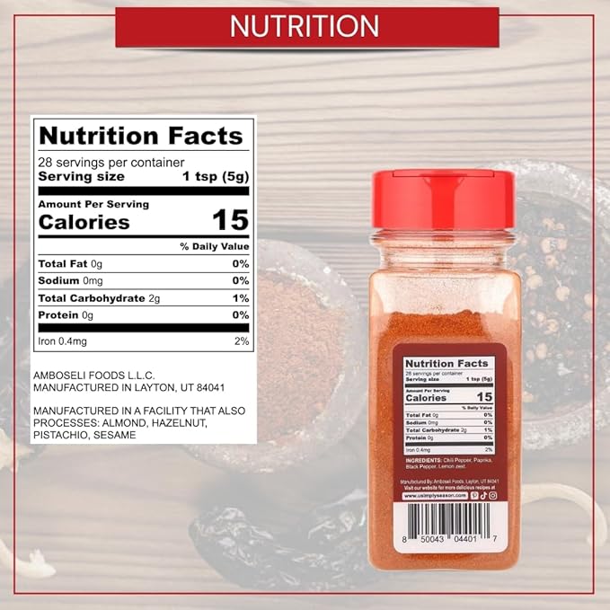 USimplySeason Piri Piri Seasoning, 4.8 oz - African Heat Elevator for Poultry, Seafood & Dishes