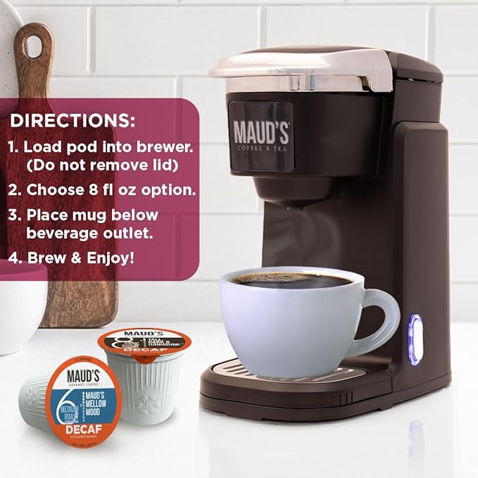 Maud's Decaf Coffee Pods Variety Pack, 80 ct, 9 Assorted Roasts & Flavors, Decaffeinated Medium