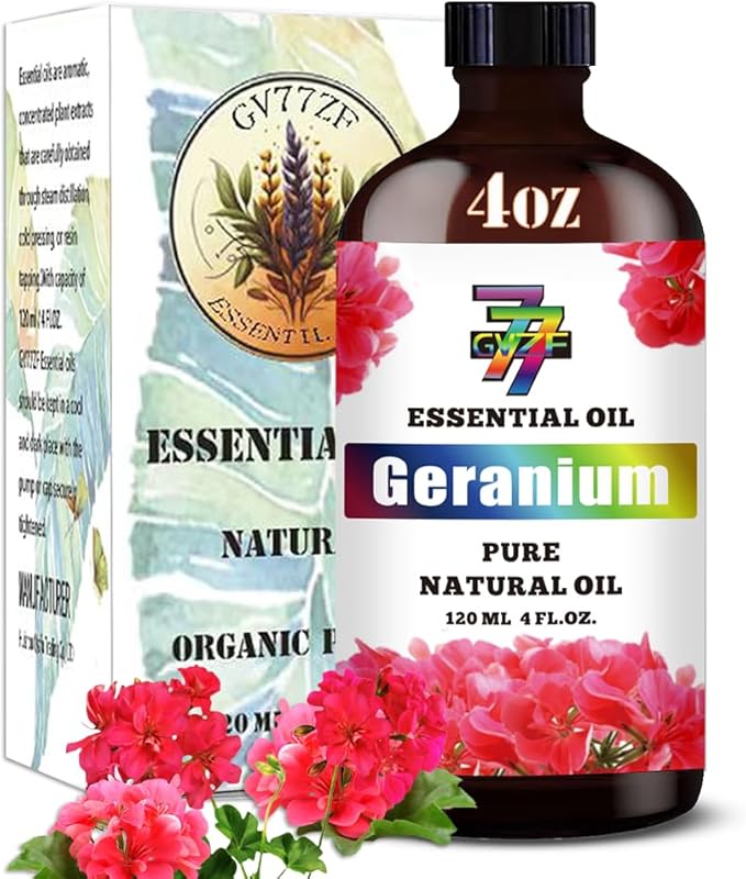 Geranium Essential Oil (4 oz/120 ml) ??Geranium Oils for Aromatherapy, diffusers, humidifiers, Home