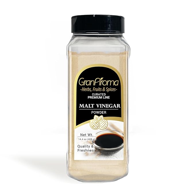 GranAroma Malt Vinegar Powder, 14.4 oz, Tangy Flavor, Chips & Dips, Dissolvable