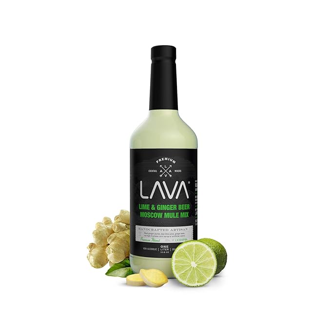 LAVA Premium Spicy Moscow Mule Mix by LAVA Craft Cocktail Co., Made with Ginger Beer, Key Lime