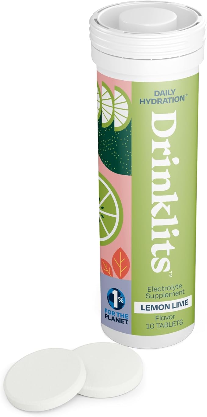 Drinklits Lemon Lime Electrolyte Tablets for Hydration | Great Taste - 0g Sugar - Essential