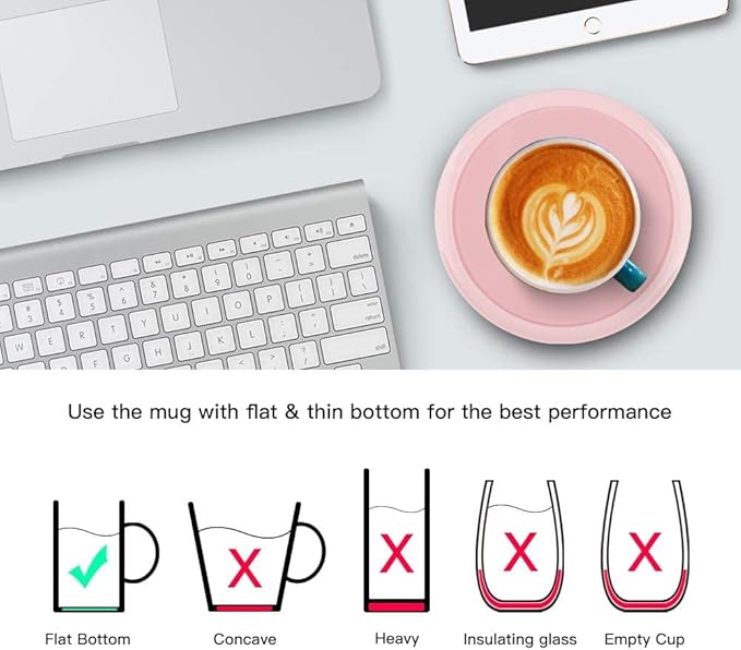 BESTINNKITS Smart Coffee Set Auto On/Off Gravity-induction Mug Office Desk Use, Candle Wax Cup