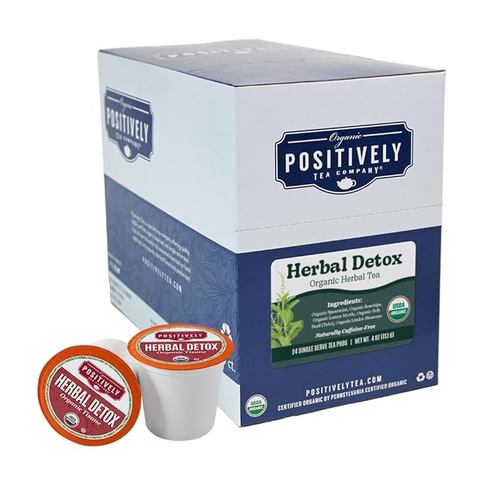 Organic Positively Tea Company, Herbal Detox Tea, K-Cup Compatible, 24 Pods