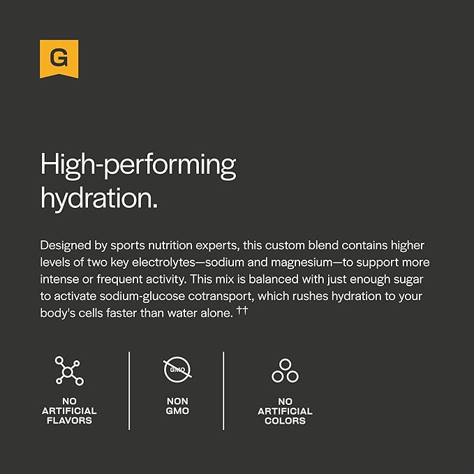 Gainful Hydration Powder Packets, Caffeine Free with Key Electrolytes Magnesium and Sodium, Energy
