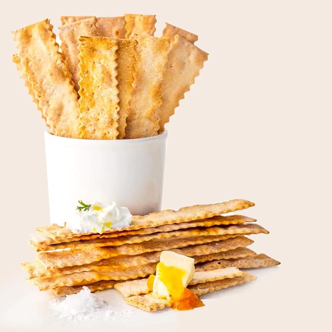 Rustic Bakery Handmade Sourdough Flatbread - Olive Oil & Sel Gris - Sea Salt Charcuterie Crackers