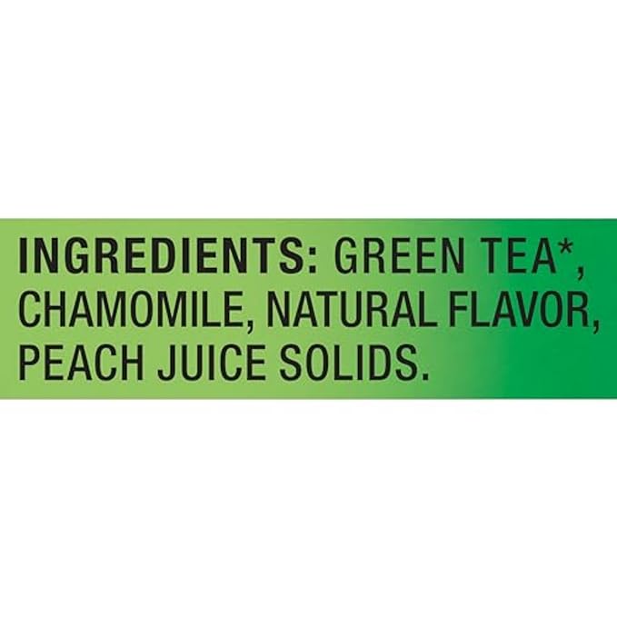 Lipton Peach Green Tea Bags, Flavored, Unsweetened Teabags for Hot Tea or Peach Iced Tea with