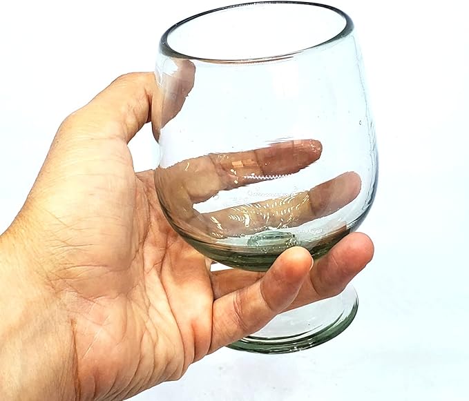 Clear 11 oz Large Cognac Glasses (set of 6), Recycled Glass, Lead-free, Toxin-Free (11 oz Large