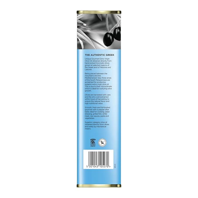 ILIADA Greek Extra Virgin Olive Oil 3L | 100% Greek | Monovarietal Koroneiki | Cold-Pressed | High