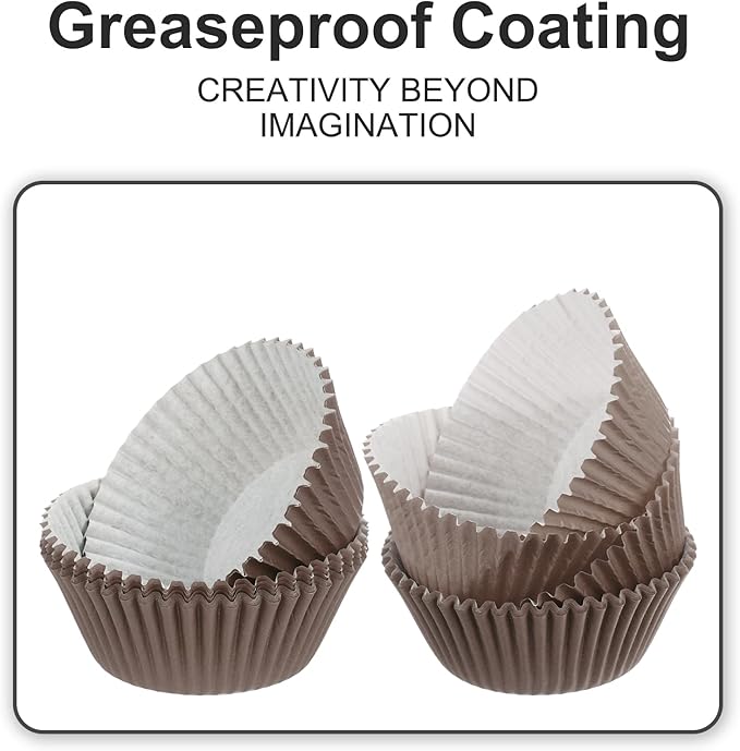 uxcell 300 Pcs Cupcake Liners, Muffins Paper Baking Cups Wrappers Standard Greaseproof for Baking