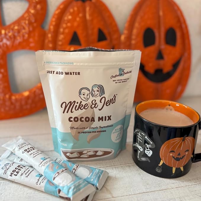 Mike & Jen's Hot Cocoa Mix Single Serve Sticks. 5 Simple Ingredients. 12 Servings