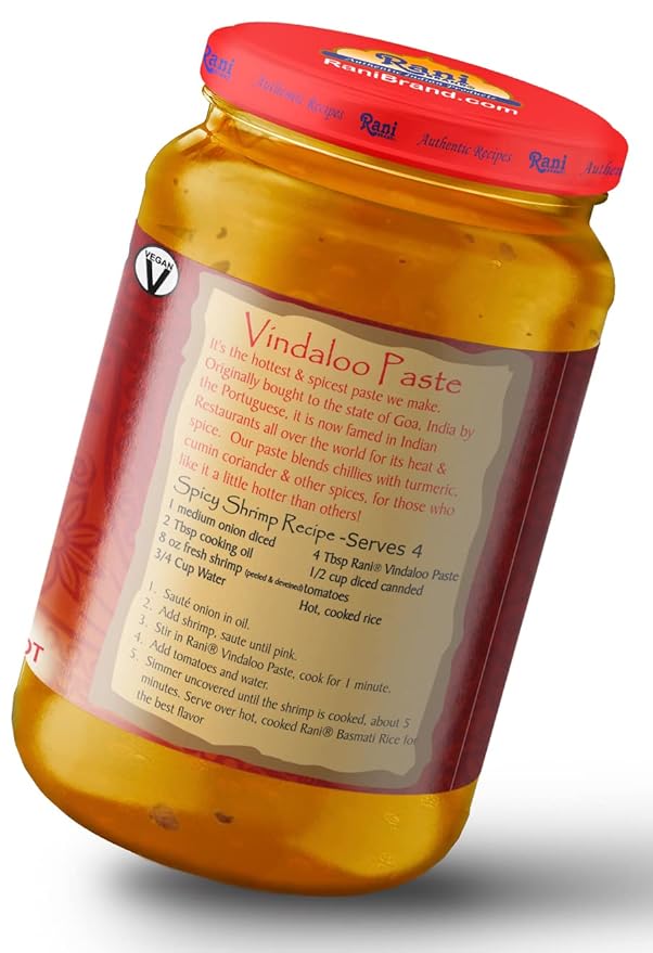 Rani Vindaloo Curry Cooking Spice Paste, Hot! 26.5oz (750g) Glass Jar ~ No Colors | All Natural |