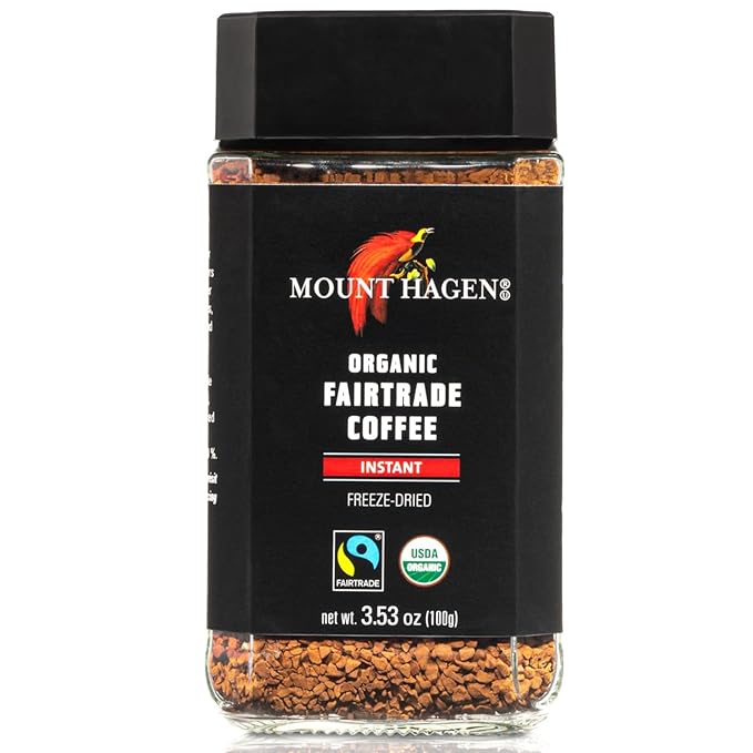 Mount Hagen 3.53oz Organic Freeze Dried Instant Coffee | Eco-friendly Coffee Made From Organic