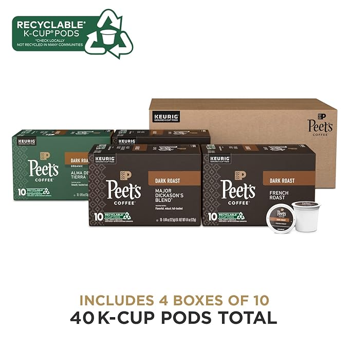 Peet's Coffee, Keurig K-Cup Pods Dark Roast Variety Pack - Major Dickason's Blend, French Roast