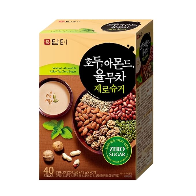 Damtuh Walnut Almond Adlay (Job's Tear) Zero Sugar Traditional Korean Meal Replacement Powder Drink