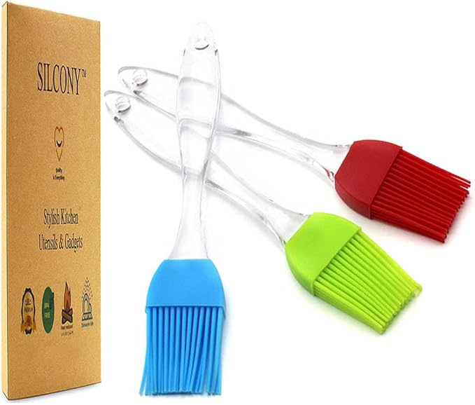 7" Silicone Basting Pastry Brush - Perfect for Oil Butter Spread, Marinades, Baste, BBQ, Grill