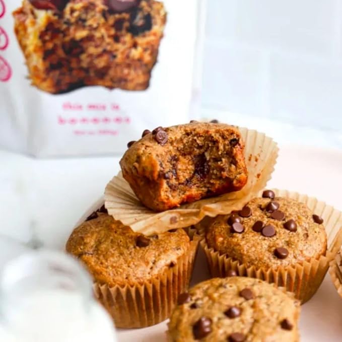 GoNanas Chocolate Chip Oat Flour Banana Bread Mix, Suitable for Plant Based Vegan Diets, Gluten