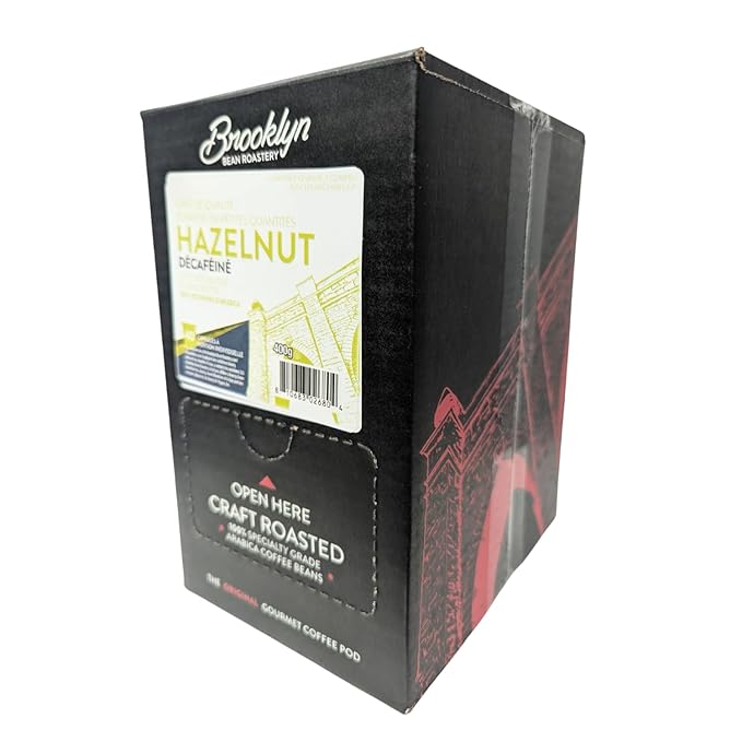 Brooklyn Beans Coffee Pods, Hazelnut Decaf - Compatible with Keurig K Cup Brewers Including 2.0