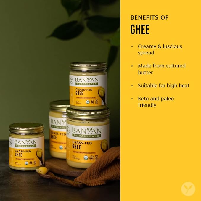 Banyan Botanicals Grass-Fed Ghee ??Original Cultured Organic Ghee (Clarified Butter) ??Tasty Oil &