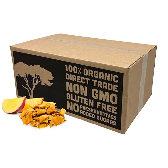 Mavuno Harvest Mango Dried Fruit Snacks | Unsweetened Organic Dried Mango Slices | Gluten Free