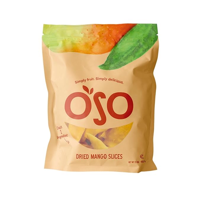 Oso Snacks Dried Mango Slices – Premium Quality, Large Pieces Only! No Added Sugar, No