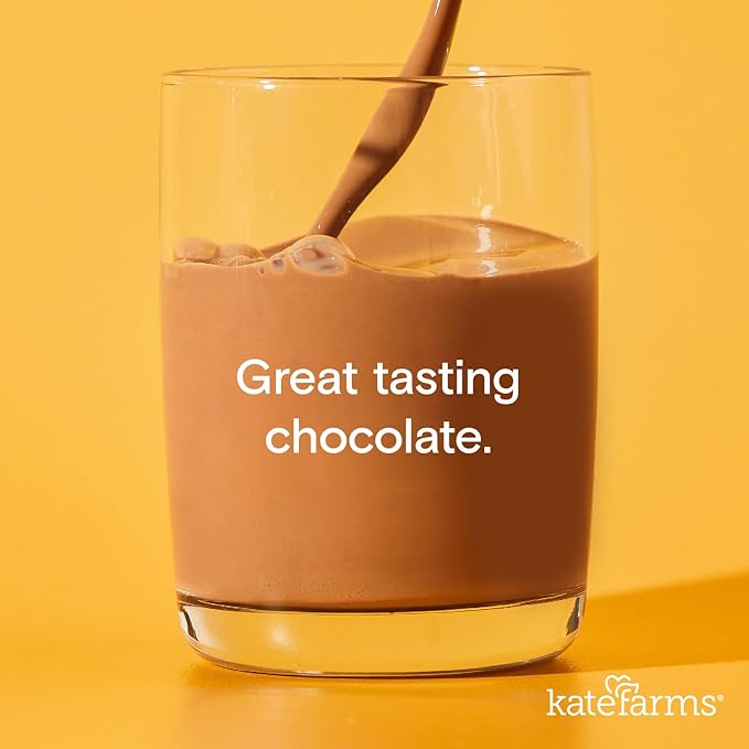 KATE FARMS Organic 1.4 High Calorie Nutrition Shake, Chocolate, 20g Protein, 27 Vitamins and