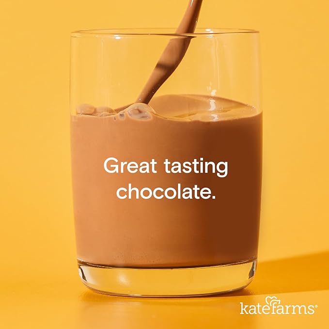 KATE FARMS Organic 1.4 High Calorie Nutrition Shake, Chocolate, 20g Protein, 27 Vitamins and