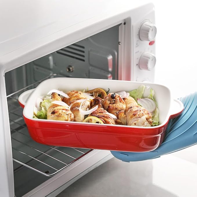 Sweejar Casserole Dishes for Oven, Ceramic Bakeware Set of 3, Lasagna Pan Deep with Handle